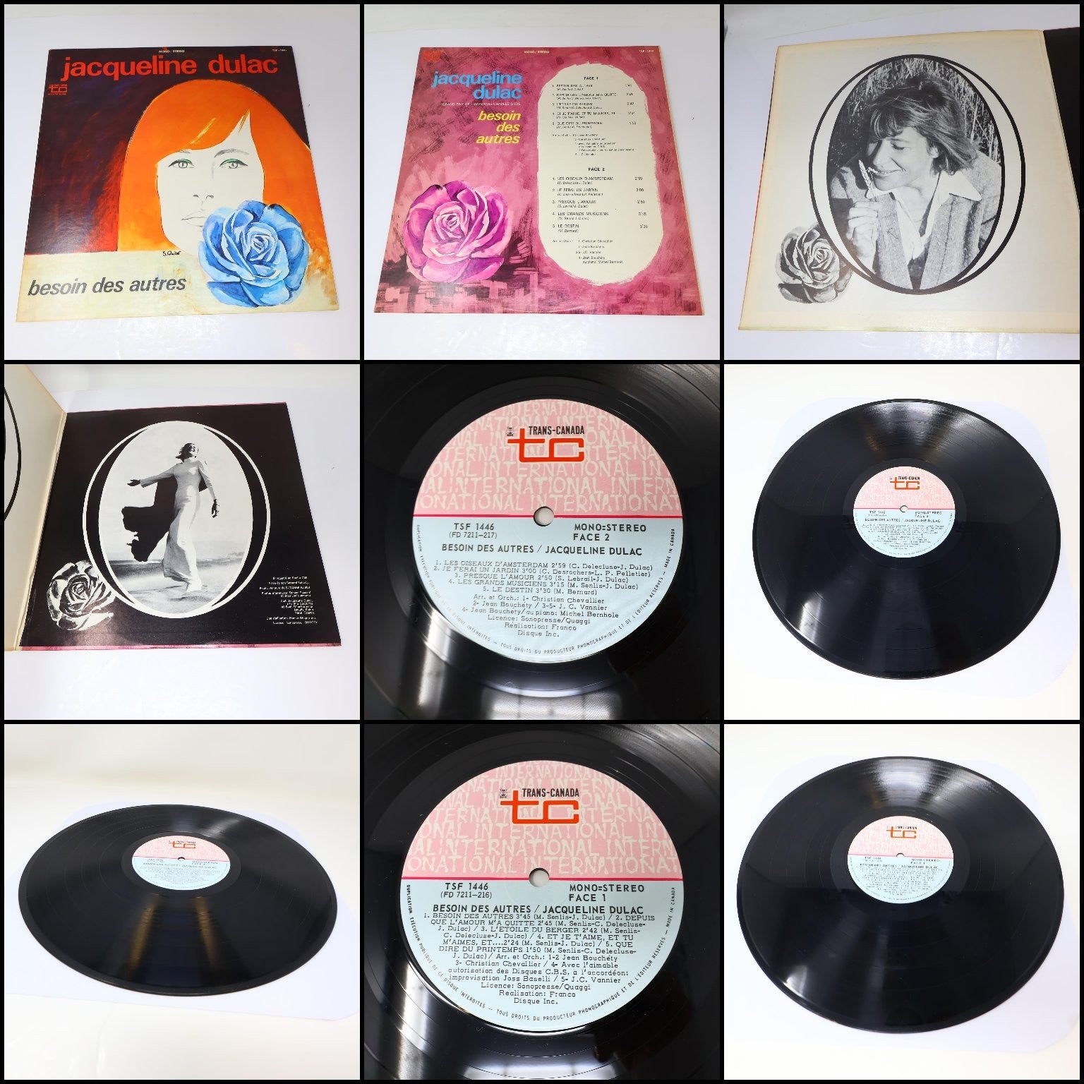 Jacqueline Dulac Lot 3 Disques Lorsqu'on Est Heureux/Contre-Jour/Besoin Autres