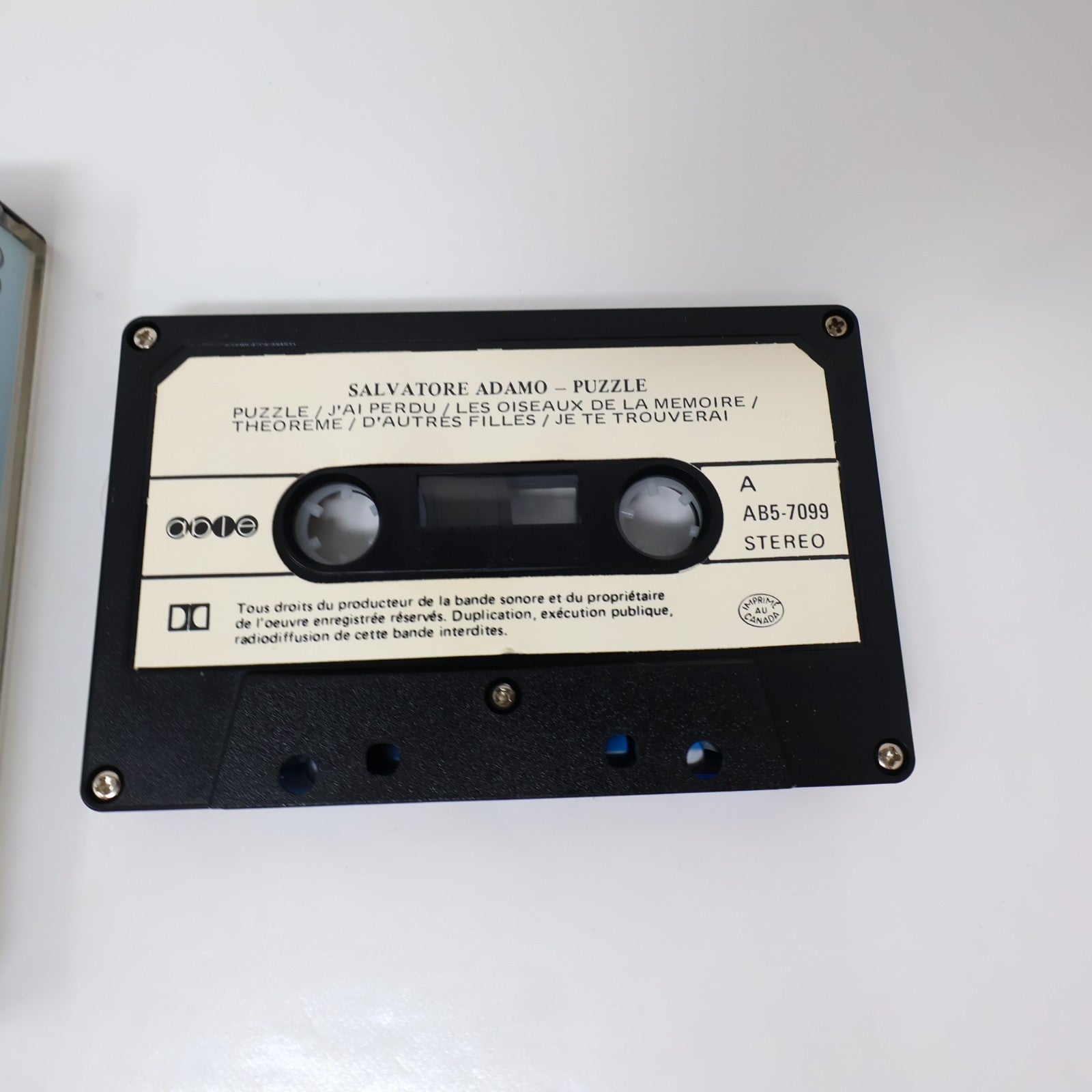 Salvatore Adamo Lot 2 Cassette Ses Plus Grands Succès/Puzzle C'est Ma Vie/Elle