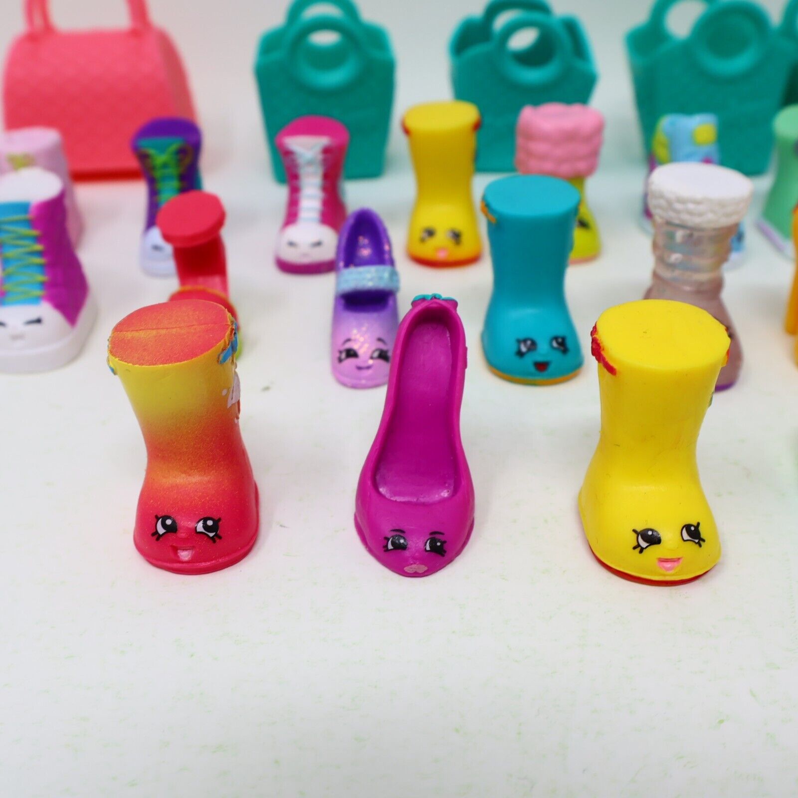 Lot of 21 Shopkins Figures Toys Mixed Boots Shoes High Heels Baskets Moose