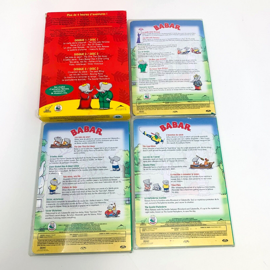 Babar 75 Ans d'Aventures! DVD Français & English Region 1 Testé Nelvana Coffret