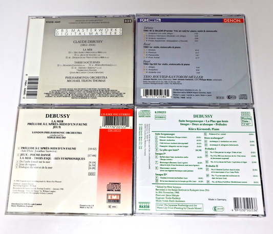 Debussy 4 CD Lot Piano Music/Piano Trios/La Mer/Nocturnes/Jeux Baudo/Thomas 80s