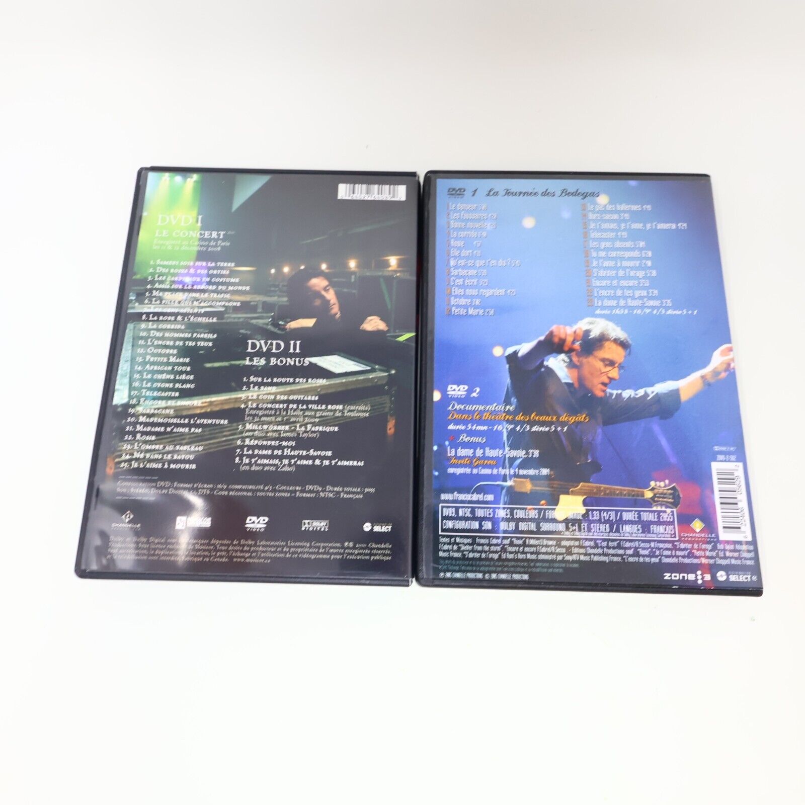 Francis Cabrel La Tournée des Roses et des Orties / Bodegas Lot 2 DVD NTSC Testé