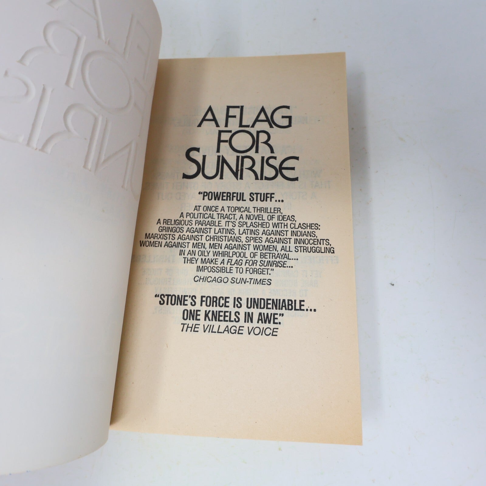 1982 A Flag For Sunrise Robert Stone Ballantine Thriller Paperback Book 80s PB