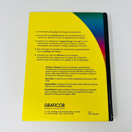 1999 Grammaire Pédagogique du Français d'Aujourd'hui Graficor Langue Référence