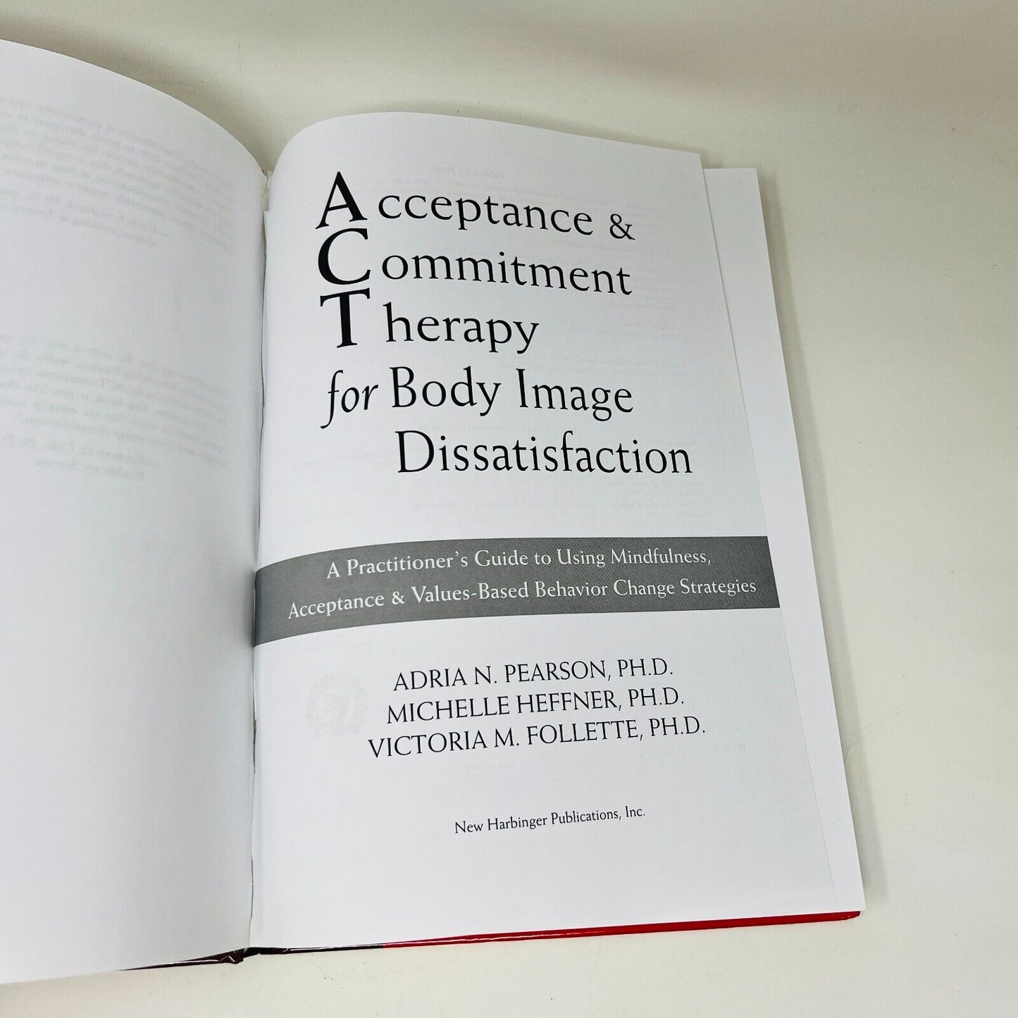 2010 Acceptance and Commitment Therapy for Body Image Dissatisfaction Hardcover
