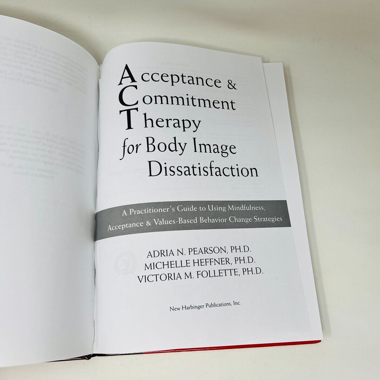 2010 Acceptance and Commitment Therapy for Body Image Dissatisfaction Hardcover