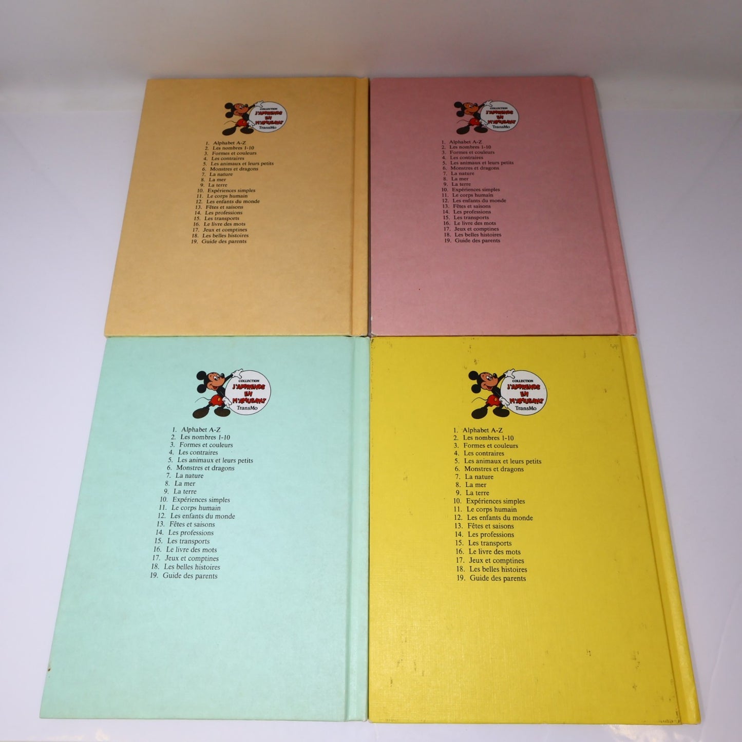 J'Apprends en M'Amusant #1 3-6 8-12 14-19 Lot 16 Livres Transmo Disney Enfants