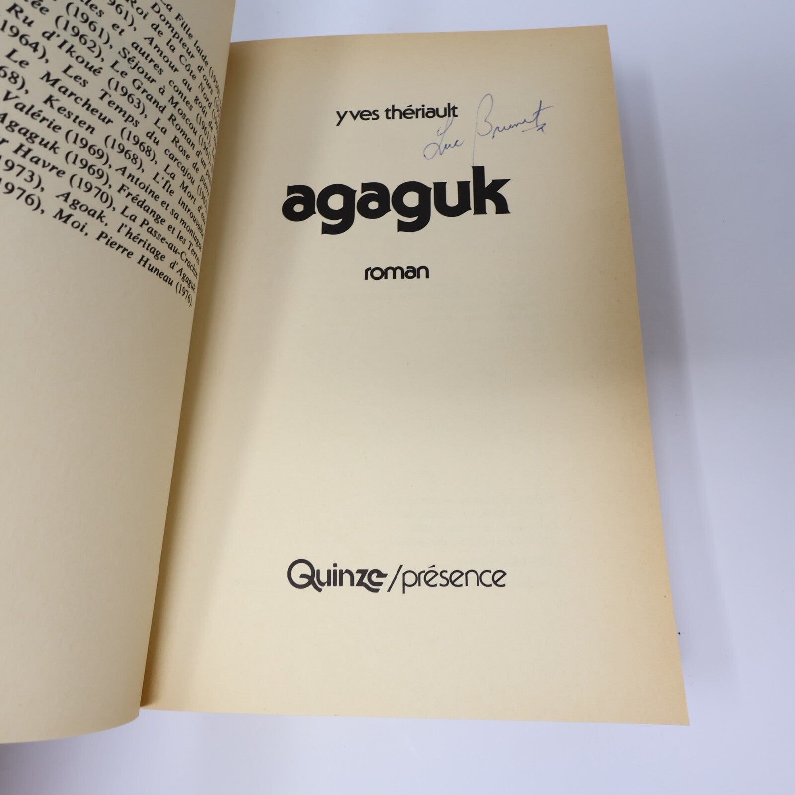 Yves Thériault Lot 8 Livres Agaguk/Quête de l'Ourse/Le Dernier Havre Roman PB