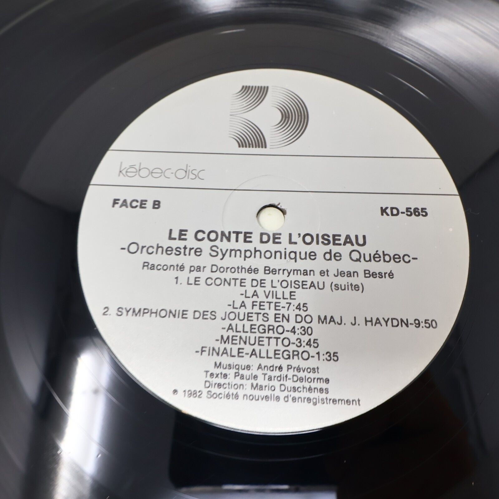 Le Conte De L'Oiseau André Prévost OSQ LP Disque Jean Besré Dorothy Berryman