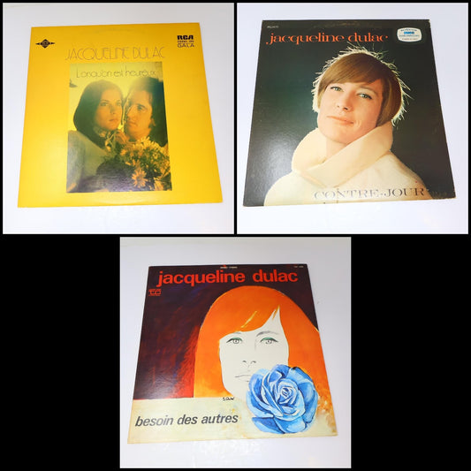 Jacqueline Dulac Lot 3 Disques Lorsqu'on Est Heureux/Contre-Jour/Besoin Autres