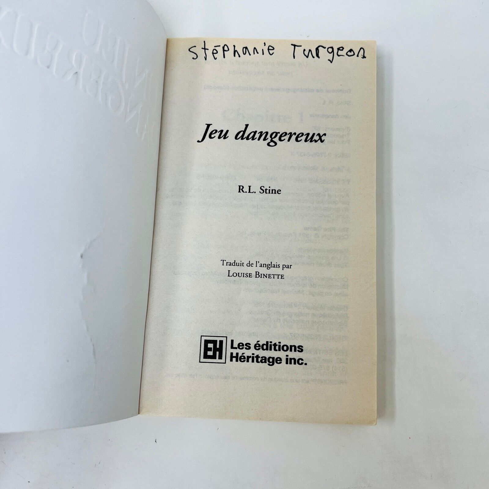 14x Frissons EH Lot Livres Quel Rendez-Vous!/Un Jeu Dangereux/La Rouquine Stine