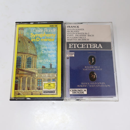 César Franck 2 Cassette Lot Symphony In D Minor/Violin Sonata Maazel/Prokofiev