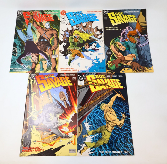 Lot 5 Doc Savage #2-5 7 Denny O'Neil/Rod Wigham/Steve Montano DC Comics 1988-89