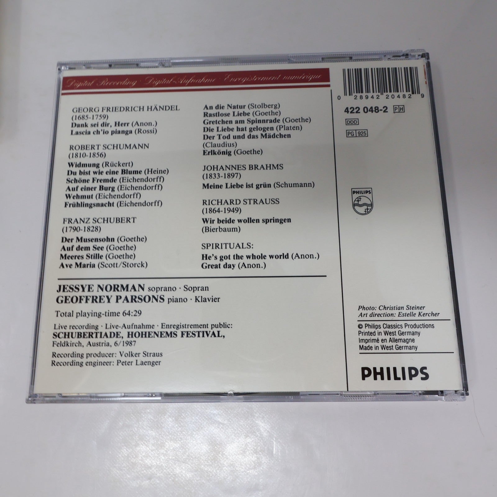 Jessye Norman 2 CD Lot Handel Schubert Schumann/The Jessye Norman Collection