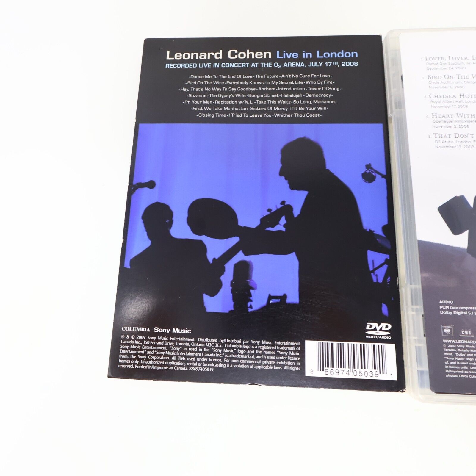 Leonard Cohen Songs from the Road + Live in London Lot 2 DVD NTSC Tested Music