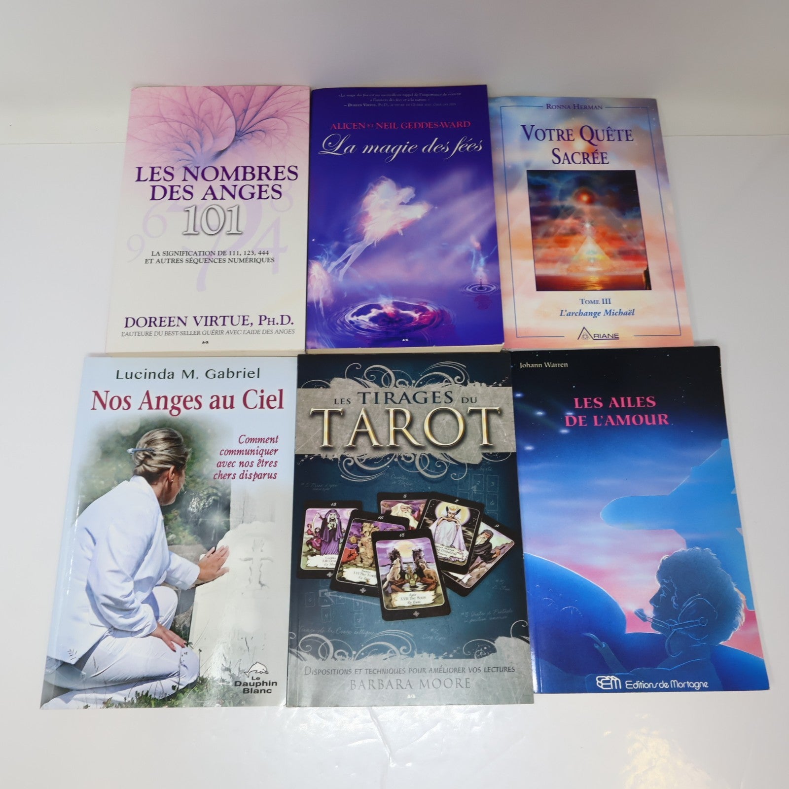 Ésotérisme Spiritualité Anges Lot 8 Livres Français French Virtue/Moore/Warren