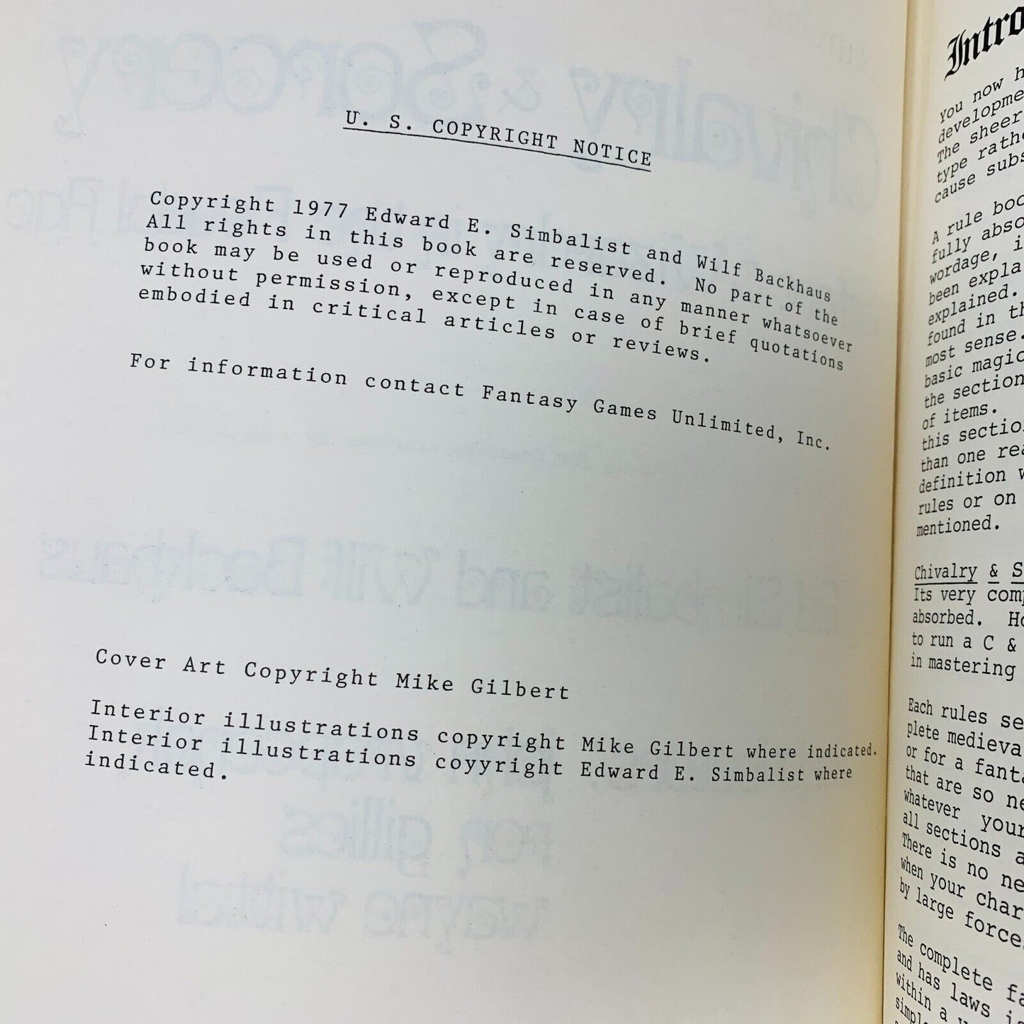 1977 Chivalry & Sorcery Warfare & Wizardry in the Feudal Age RPG FGU Simbalist