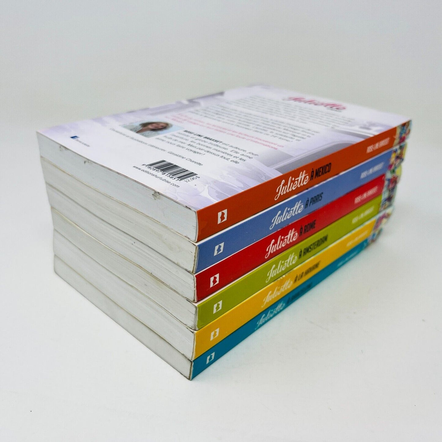 6x Juliette à Barcelone/Mexico/Rome/Paris Rose-Line Brasset Lot Livres Hurtubise