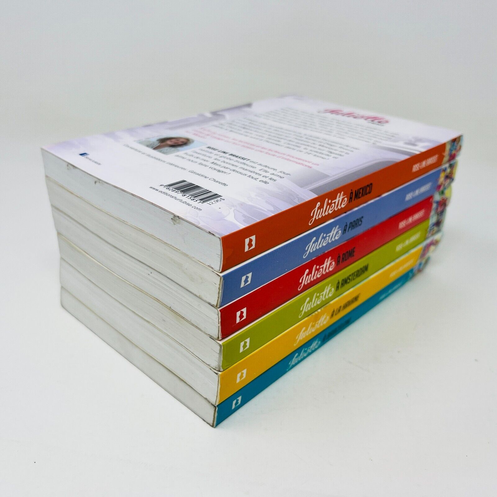 6x Juliette à Barcelone/Mexico/Rome/Paris Rose-Line Brasset Lot Livres Hurtubise