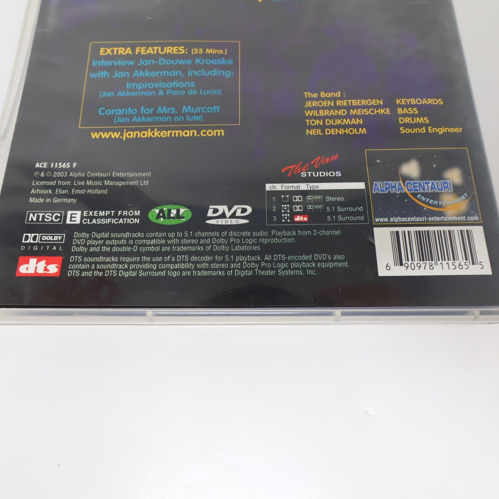 Jan Akkerman Live DVD NTSC Tested Streetwalker/My Pleasure/Tommy/Central Station