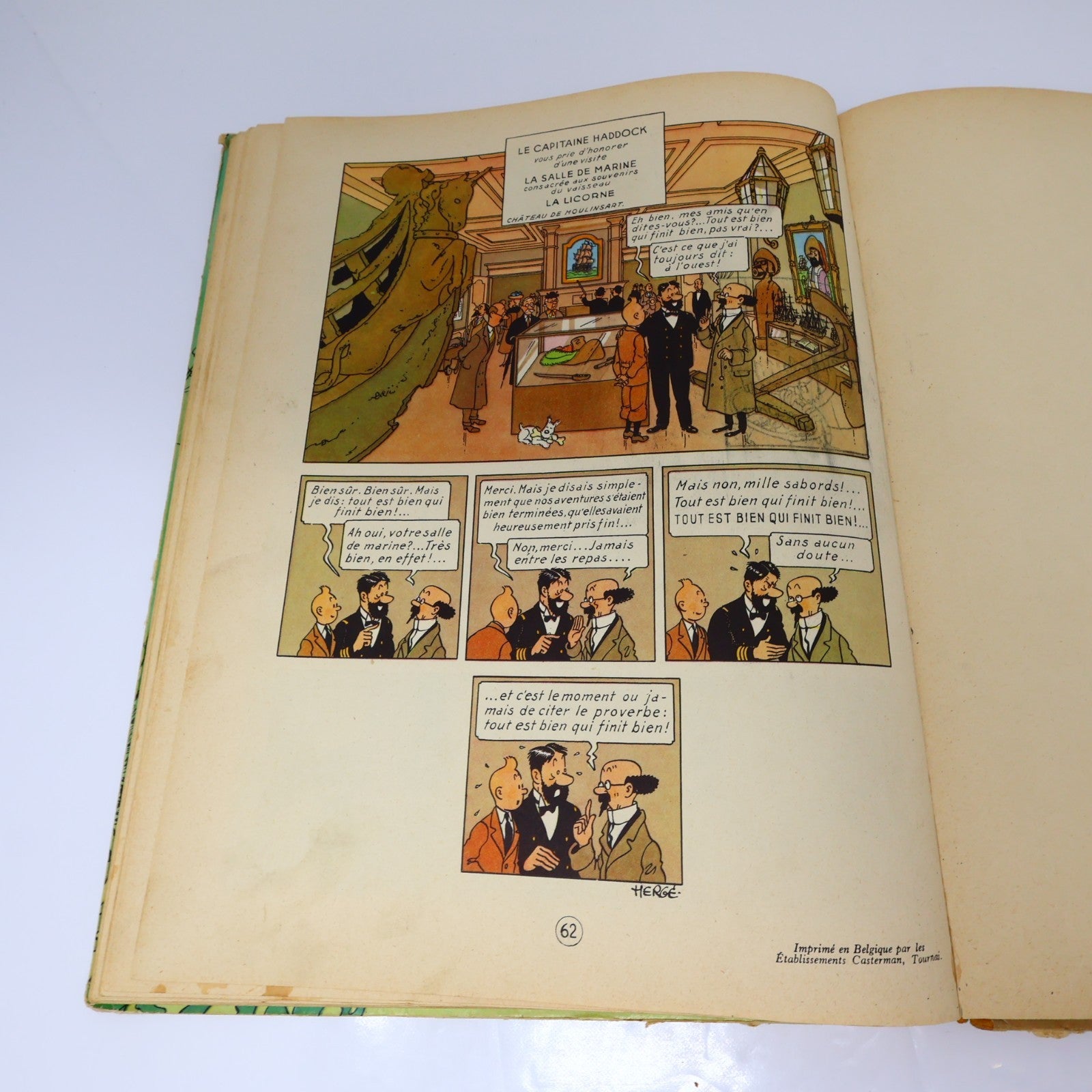 Tintin Le Trésor de Rackham le Rouge Hergé Casterman 1955 B12 Belgique Français