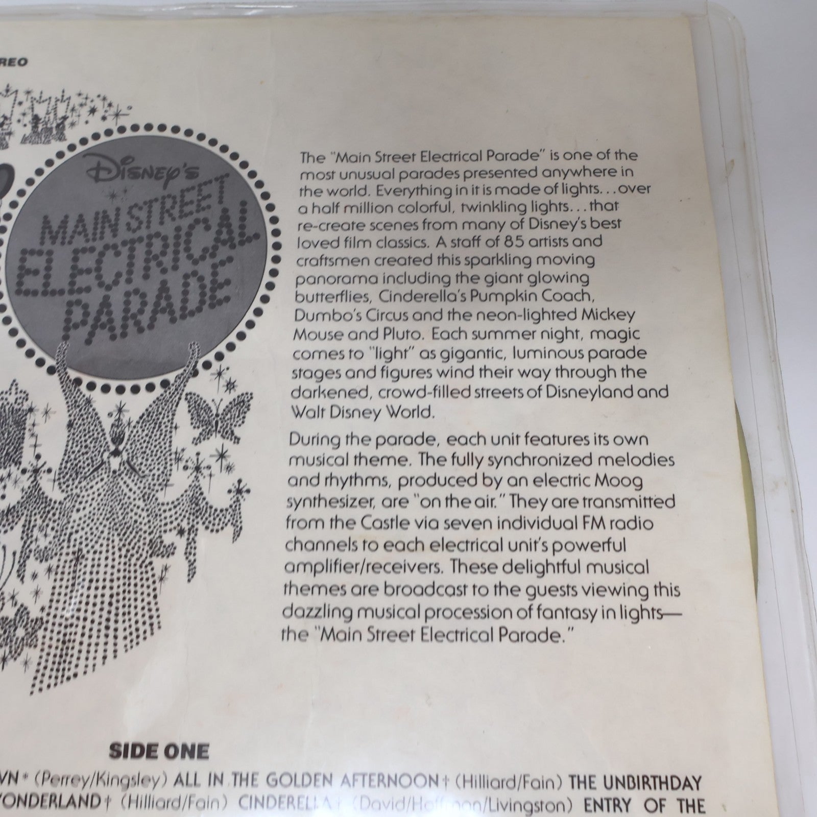 Disney's Main Street Electrical Parade 7" Music Record 1977 Disneyland Tested