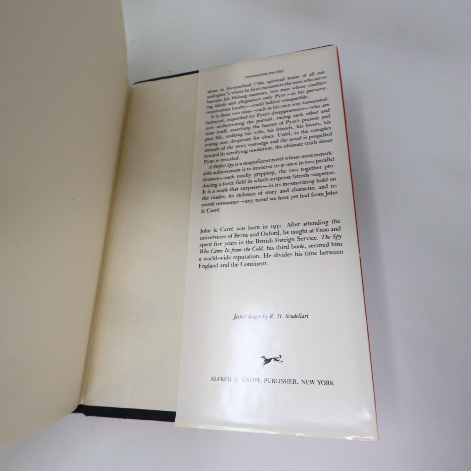 1986 A Perfect Spy John le Carré Thriller Mystery Espionage 1st Edition Knopf HC