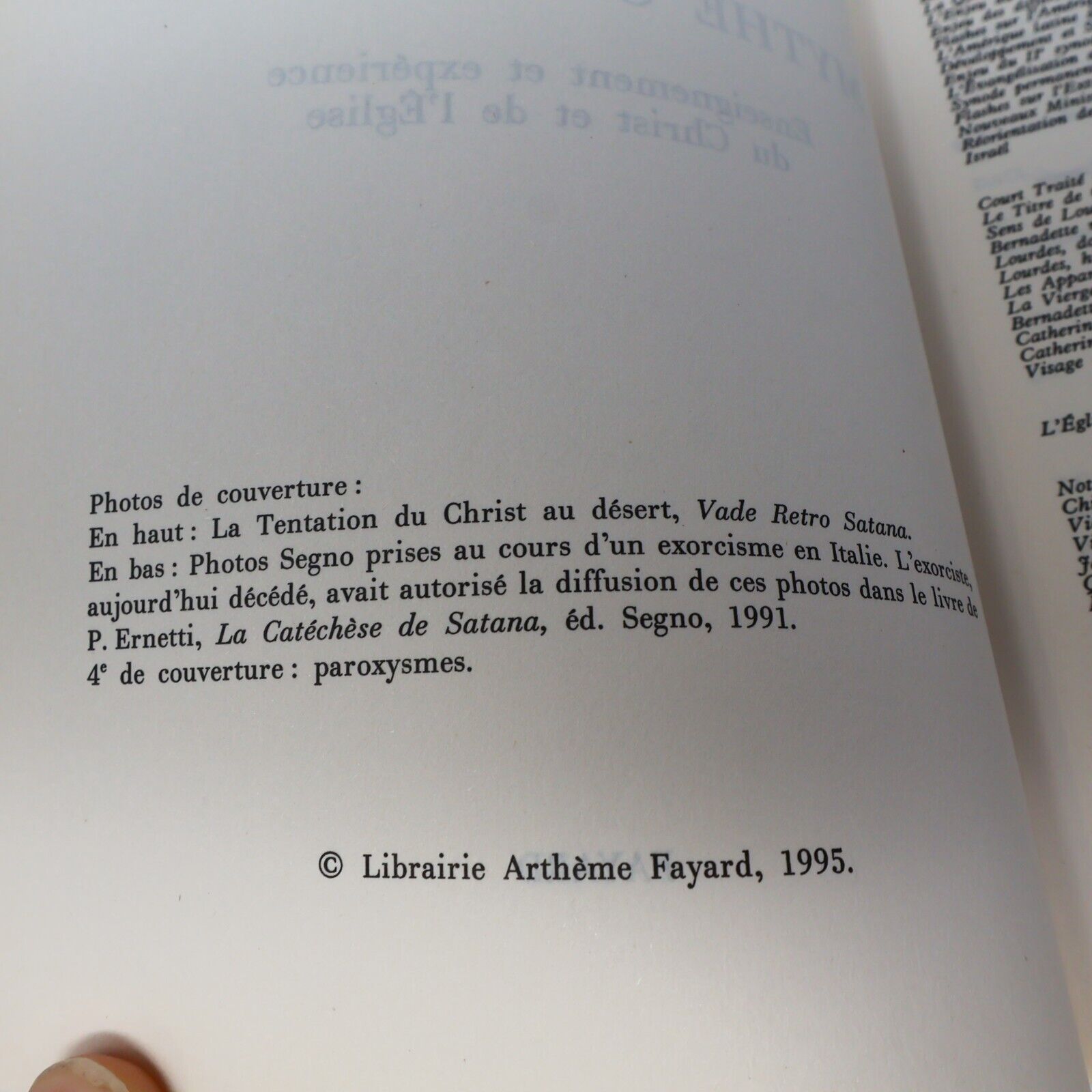 1995 Le Démon Mythe ou Réalité? de René Laurentin Paperback PB Fayard Religion