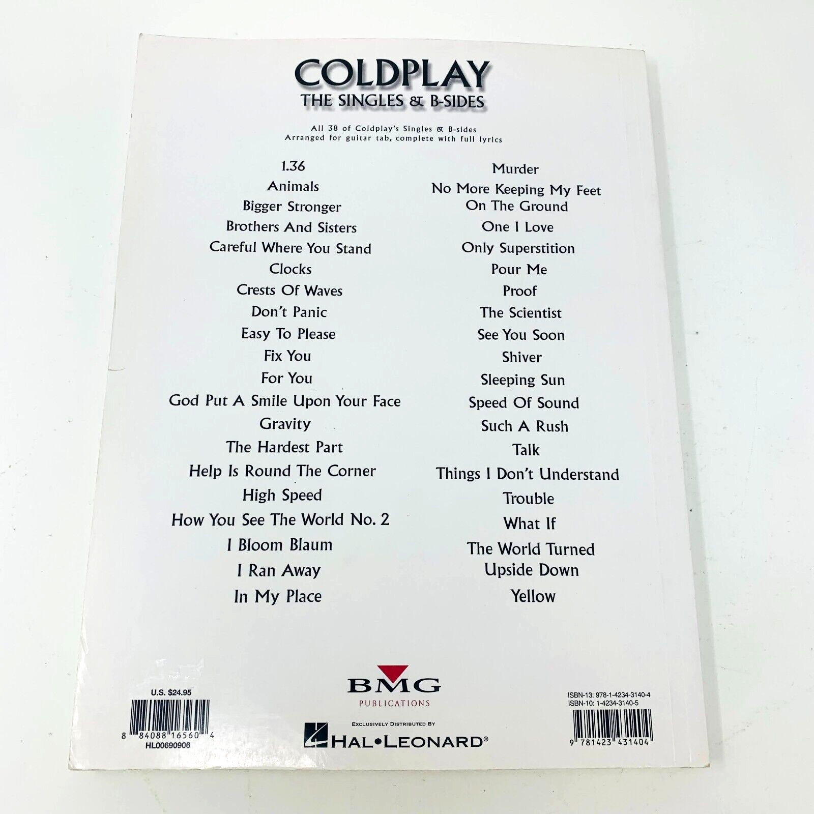 c2010 Coldplay The Singles & B-Sides Hal Leonard Songbook Guitar Paperback Music