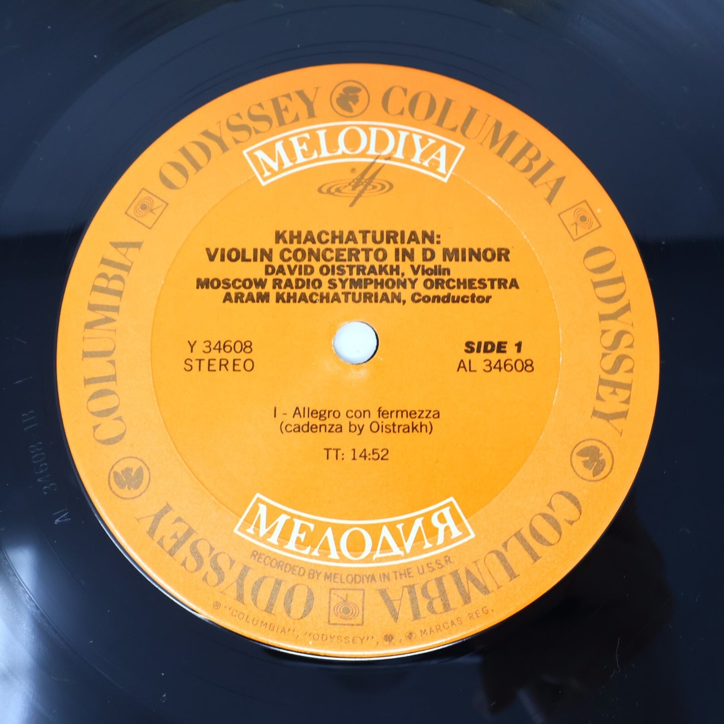 David Oistrakh Khachaturian Violin Concerto Moscow Radio Symphony Record Y 34608