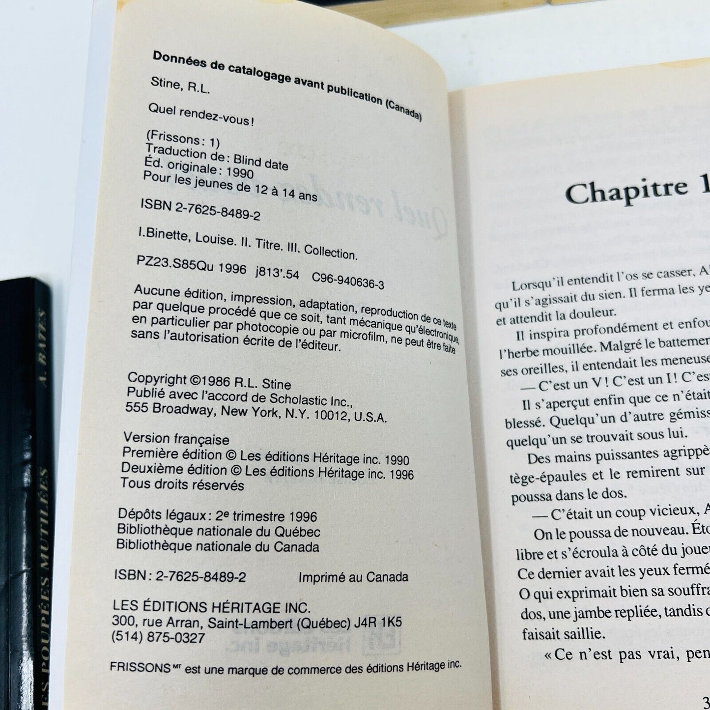 17x Frissons EH Lot Livres Quel Rendez-Vous!/L'Accident/Chalet Maudit Stine