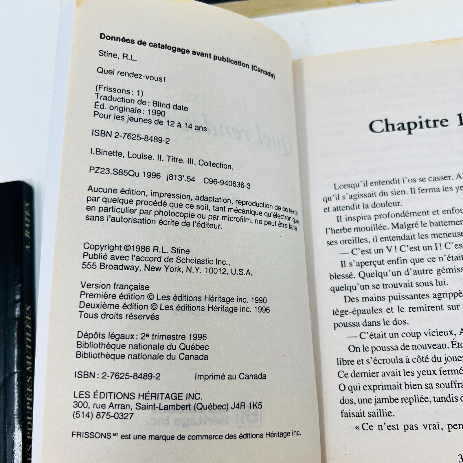 17x Frissons EH Lot Livres Quel Rendez-Vous!/L'Accident/Chalet Maudit Stine