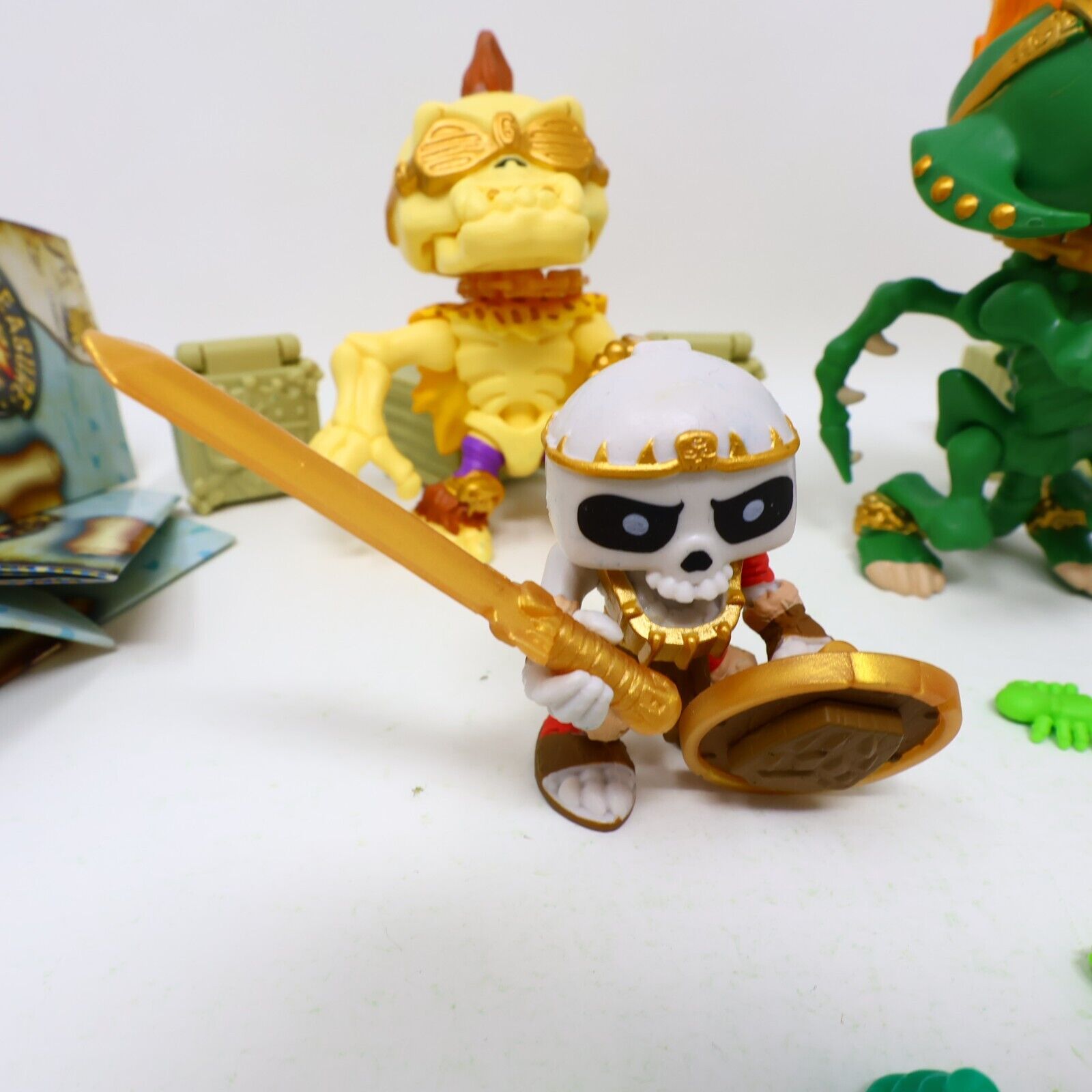 Lot of 4 Treasure X Kings Gold Figures Infernog Gold Nuckles Ivory Slicer Moose