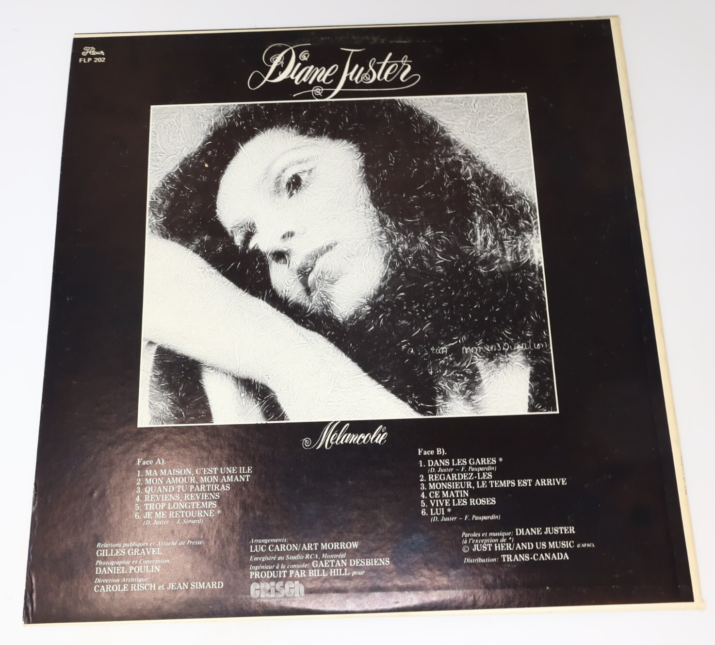 Diane Juster Mélancolie Disque LP Record Vinyl 1974 Fleur FLP 202 Pop Chanson