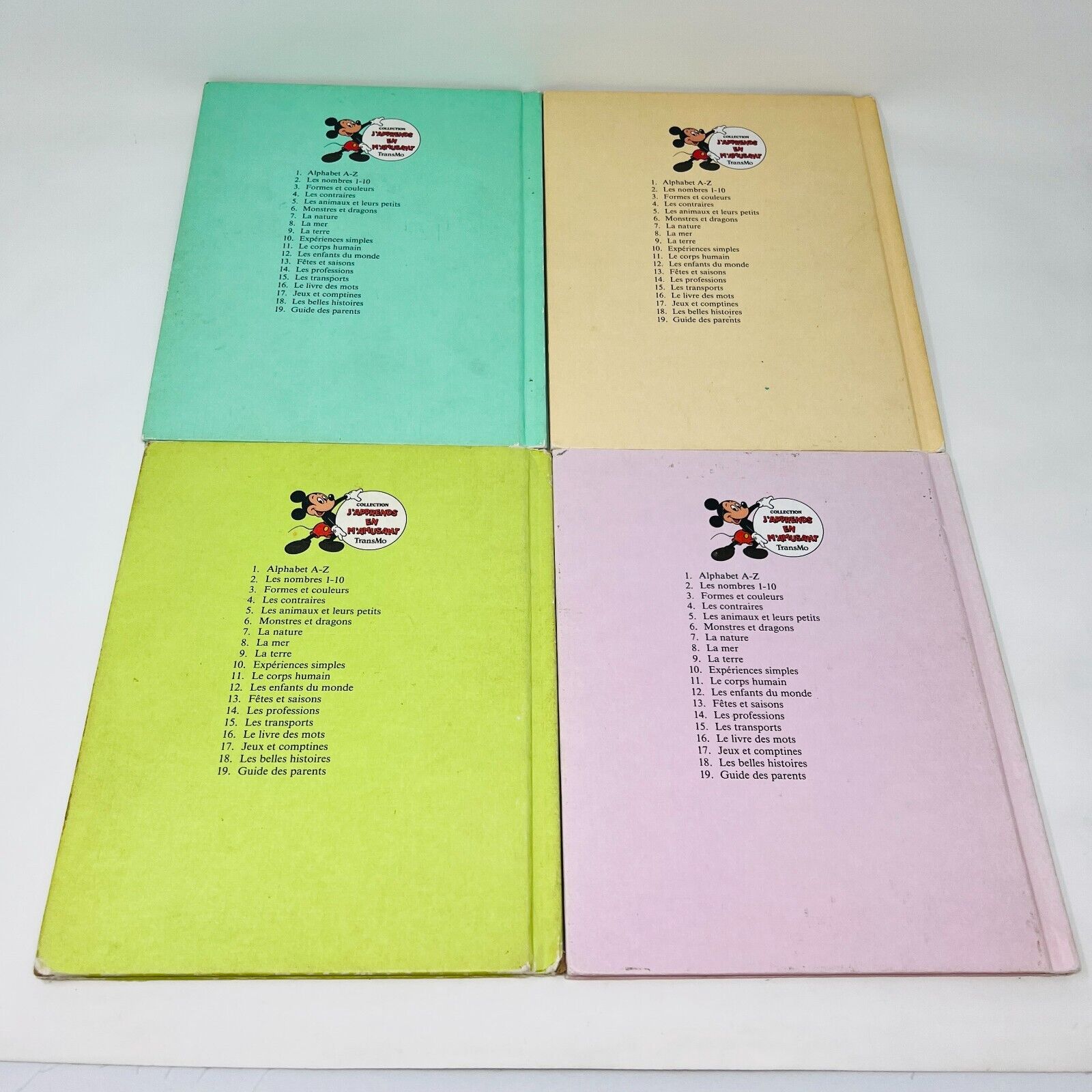 8x J'Apprends en m'Amusant Walt Disney Livres Français/French Children Lot 80s