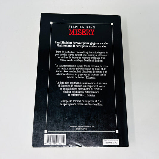 1991 Misery de Stephen King Roman Albin Michel Horreur Français/French Paperback