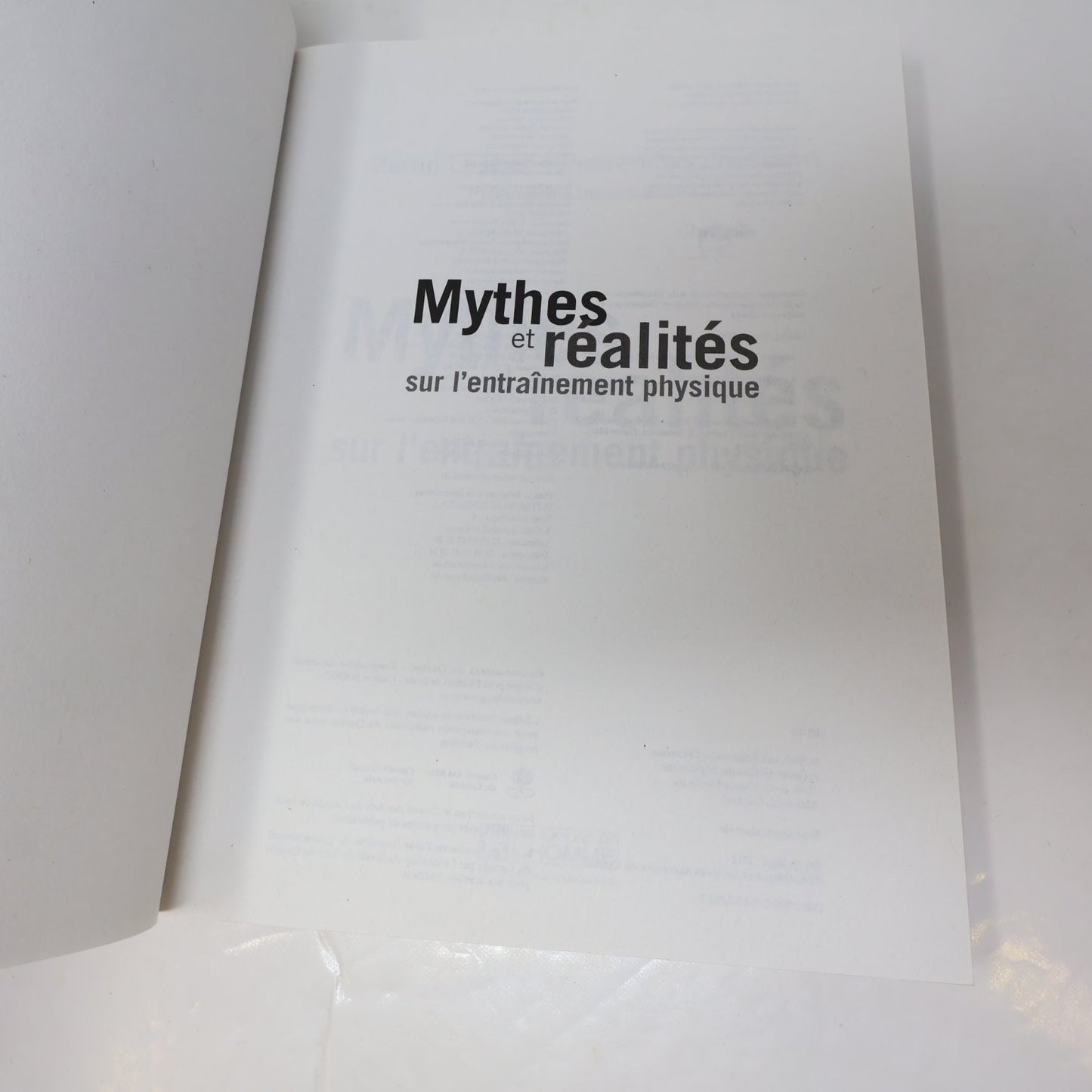 Mythes et réalités sur l'entraînement physique Livre Martin Lussier/Toussaint