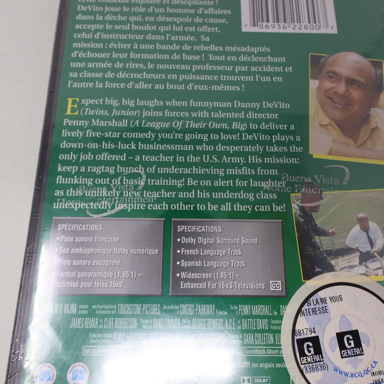Si La Vie Vous Intéresse / Renaissance Man DVD Français Dany DeVito NTSC Scellé
