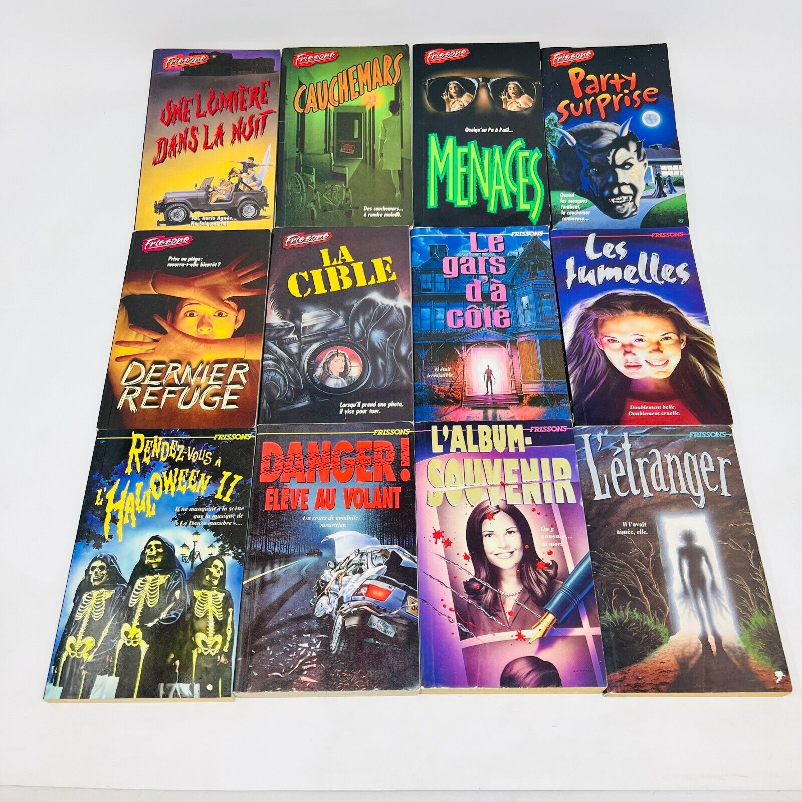 16x Frissons EH Lot Livres Cauchemars/Menaces/La Cible/Jumelles Stine Français