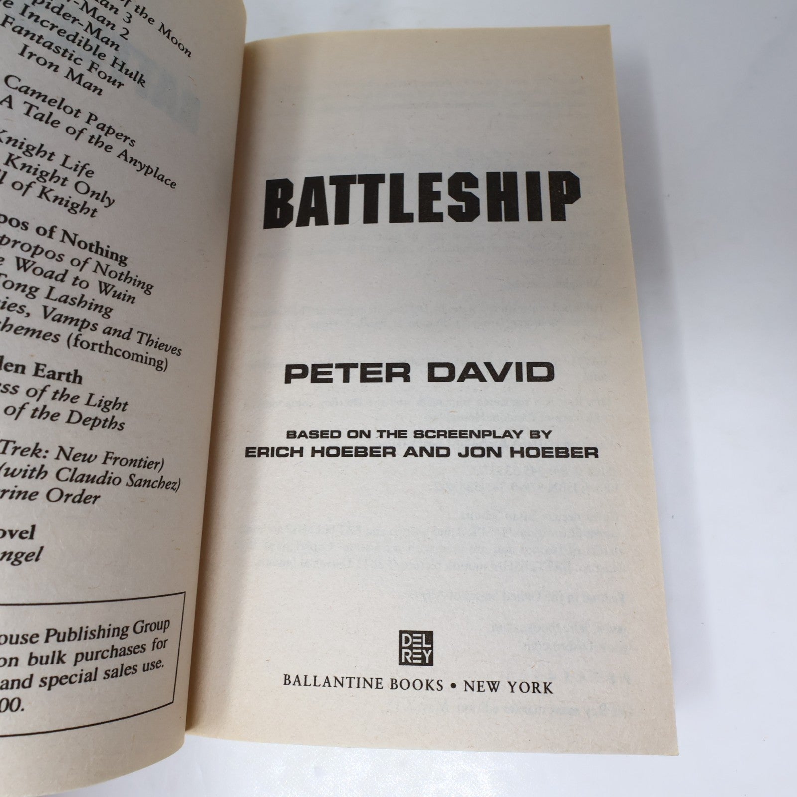 Battleship Peter David Del Rey 2012 PB Movie Tie-In Science-Fiction Action Book
