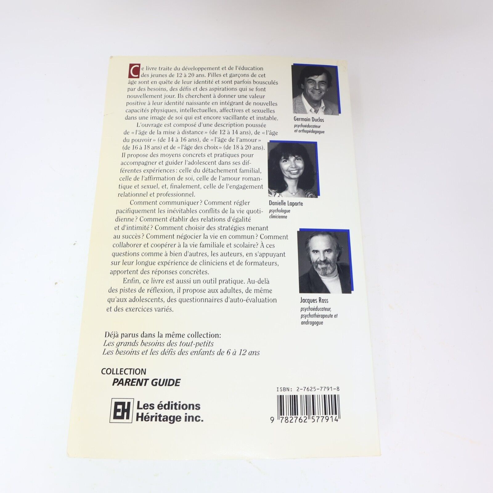 1995 Besoins Défis et Aspirations des Adolescents Éducation Parentalité Français
