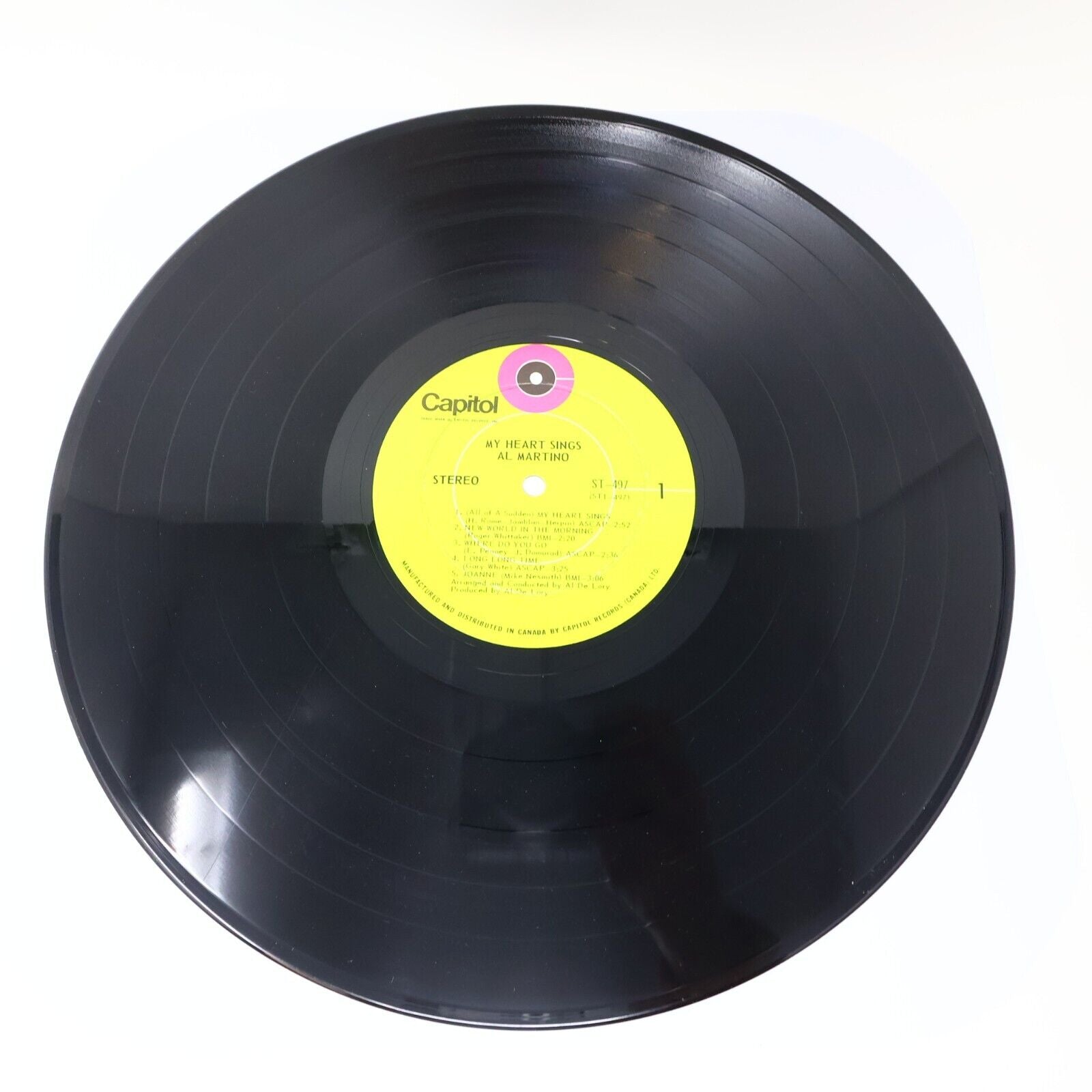 Al Martino My Heart Sings LP Record Vinyl Capitol Records ST-497 Canada 1970
