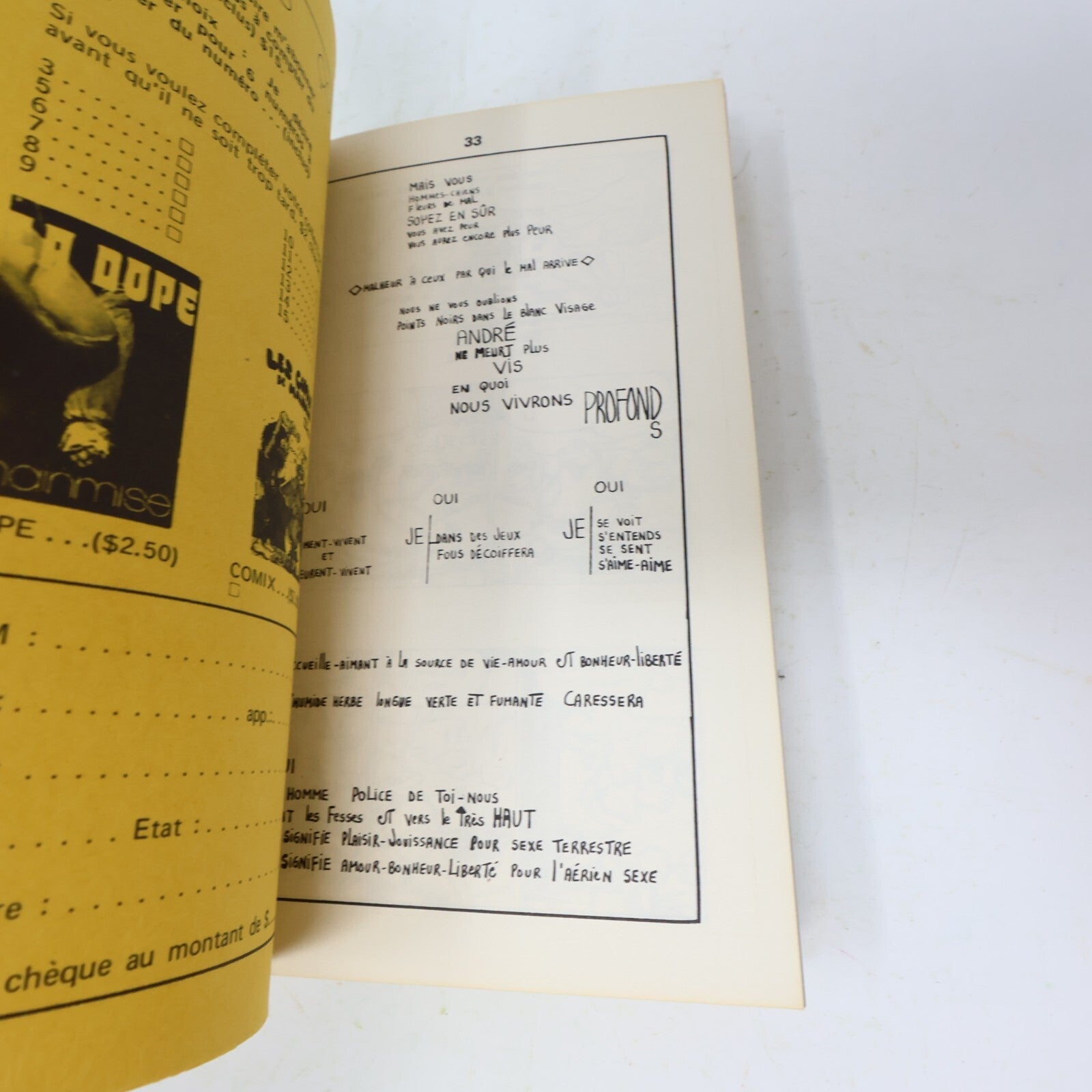 Mainmise #16 Contre-Culture Underground Québécois Revue Septembre 1972 Français
