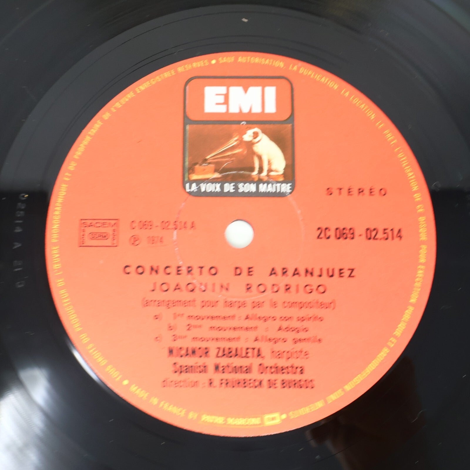 Nicanor Zabaleta Concerto De Aranjuez Rodrigo Parish-Alvars Record C 069-02514