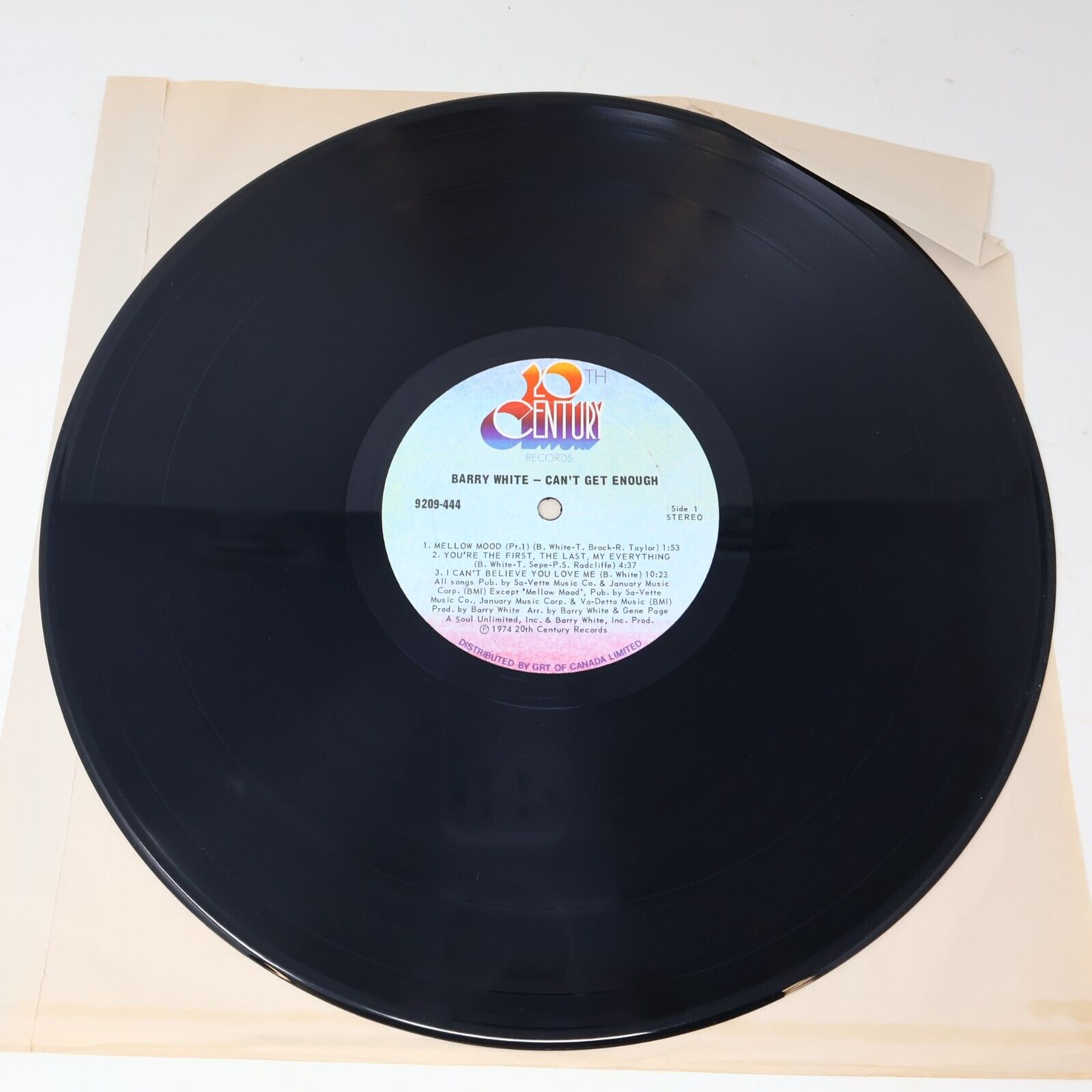 Barry White Can't Get Enough LP Record Vinyl 1974 20th Century-Fox 9209-444 70s