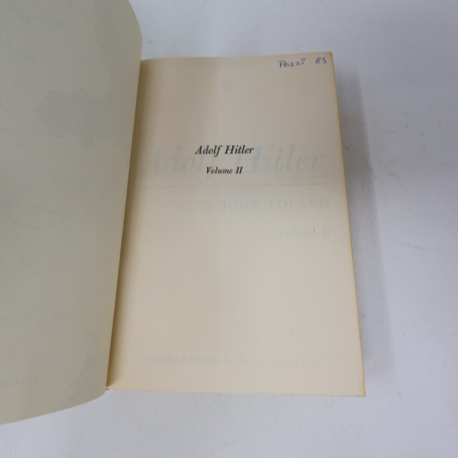 1976 Adolf Hitler Volume 2 John Toland Biography Memoir History Doubleday 70s HC
