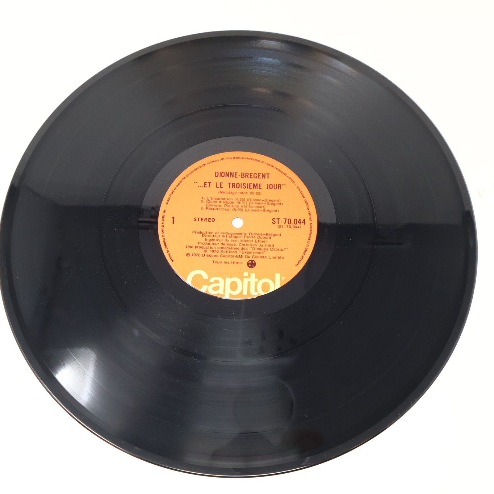 Dionne/Brégent Et Le Troisième Jour Disque 1976 Record Electronic Rock ST 70044