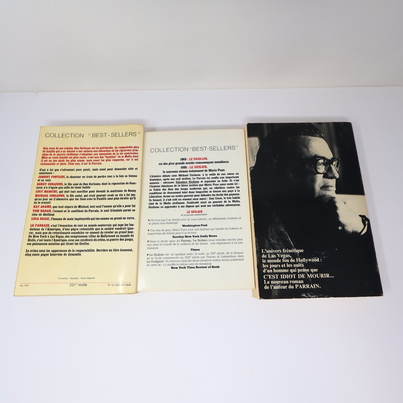 Mario Puzo Lot 3 Livres Le Parrain/Sicilien/C'est Idiot de Mourir Thriller PB