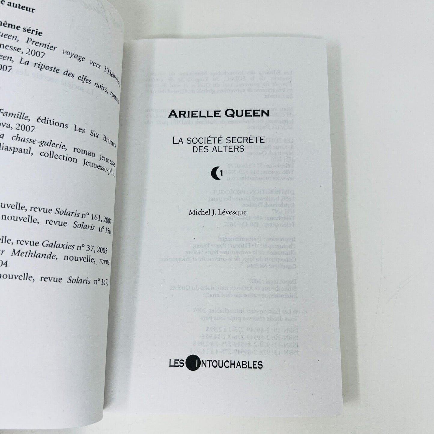 Arielle Queen #1-3 de Michel J. Lévesques Lot Livres Société Secrète des Alters