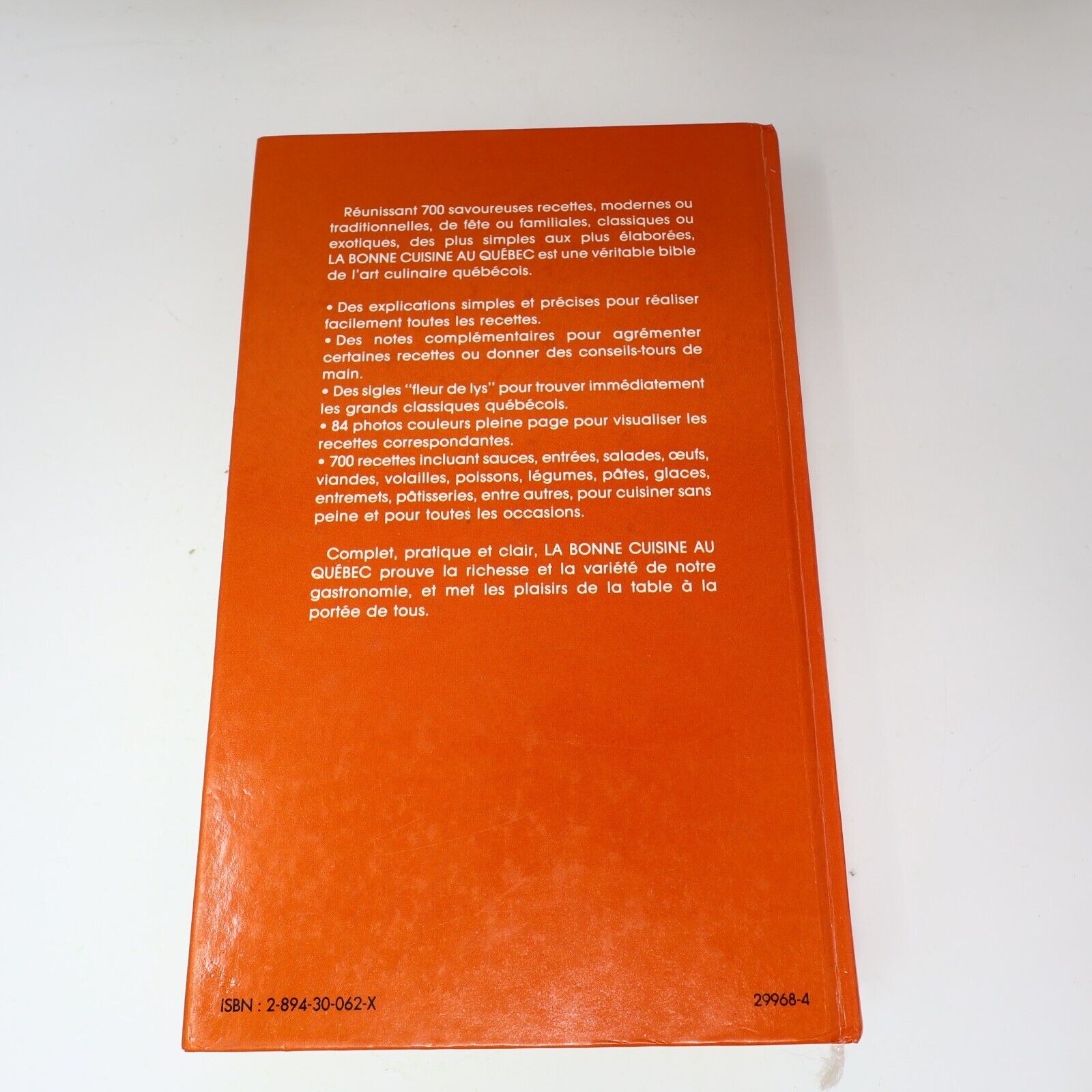 1993 La Bonne Cuisine au Québec de Mado Tremblay Recettes Québec loisirs Livre
